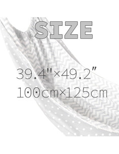 Hamaca para Niños HYBEW 100x130cm Algodón Gris Interior Exterior 2