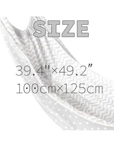 Hamaca para Niños HYBEW 100x130cm Algodón Gris Interior Exterior