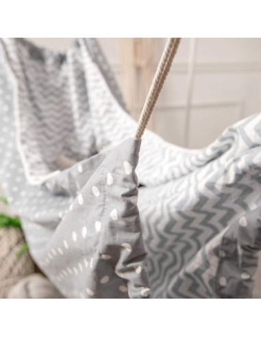 Hamaca para Niños HYBEW 100x130cm Algodón Gris Interior Exterior
