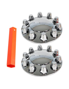 2 Cubiertas de Eje Frontal Cromadas Waltyotur 33mm para Camiones