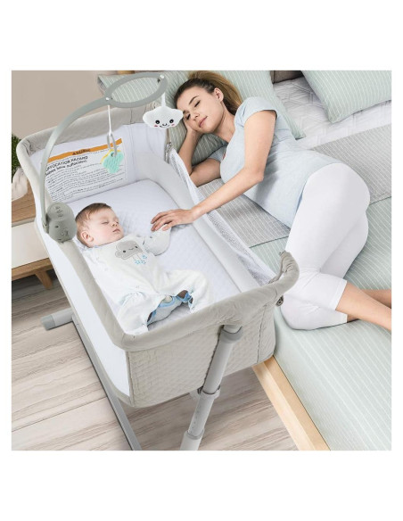 Cuna Lateral RONBEI Ajustable Portátil para Bebés 65x50cm