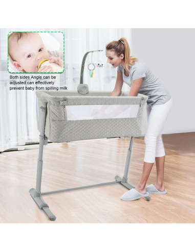 Cuna Lateral RONBEI Ajustable Portátil para Bebés 65x50cm