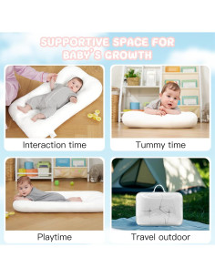 Cojín para Bebés de Algodón Orgánico Blanco - 0 a 18 Meses 2