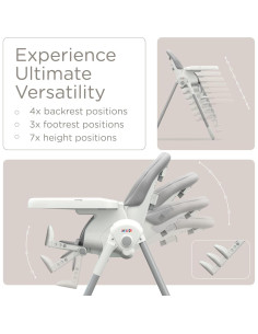 Silla Alta Plegable KUB 3-en-1 para Bebés y Niños - Gris 2