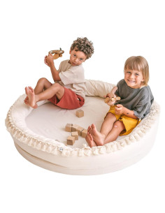 Alfombra de Juego Redonda MINICAMP 107 cm Algodón Natural Boho