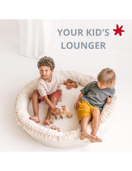 Alfombra de Juego Redonda MINICAMP 107 cm Algodón Natural Boho