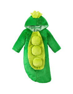 Saco de Sueño de Felpa Verde Guisante para Bebés 0-6 Meses 2
