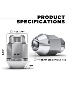 Tuerca de Rueda Acorn M12x1.5 White Knight 20 Piezas Cromadas 2