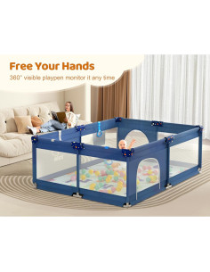 Parque Infantil CoziBB 180x150 cm con Alfombra Antideslizante 2