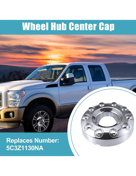 Tapa Central de Cubo de Rueda Cromada X AUTOHAUX para Ford F450 F350 2011-2016