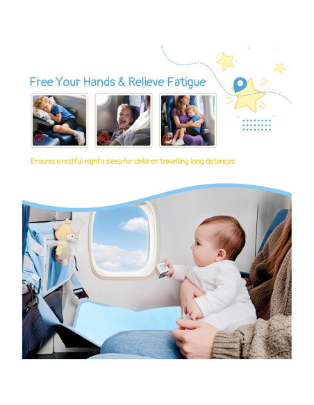 Cama de avión portátil Ravasen para niños 0.51 kg azul