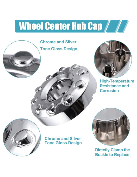 Tapa Central de Cubo de Rueda Cromada X AUTOHAUX para Ford F450 F350 2011-2016