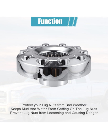 Tapa Central de Cubo de Rueda Cromada X AUTOHAUX para Ford F450 F350 2011-2016