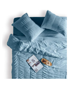 Conjunto de Edredón King SLEEP ZONE 3 Piezas Microfibra Azul 2