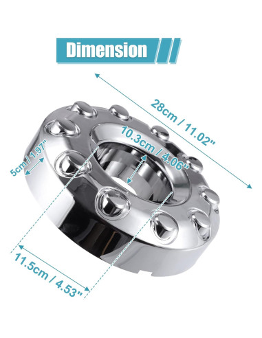 Tapa Central de Cubo de Rueda Cromada X AUTOHAUX para Ford F450 F350 2011-2016