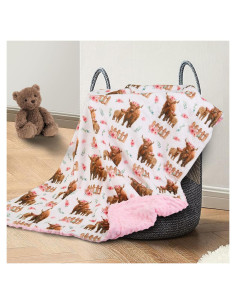 Manta de Bebé DCOOLGO Highland Cow Lovey 71.1x101.6 cm