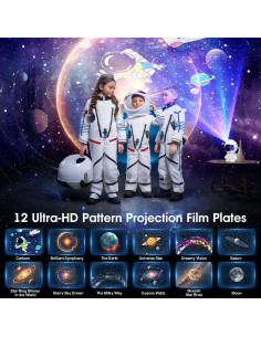 Proyector Planetario Astronauta HT-F05, 12 Discos de Imagen 2