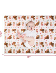 Manta de Bebé DCOOLGO Highland Cow Lovey 71.1x101.6 cm 2