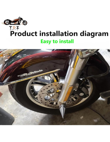 Cubiertas de tuerca de eje delantero TDZ Cromo 9.14 cm Harley