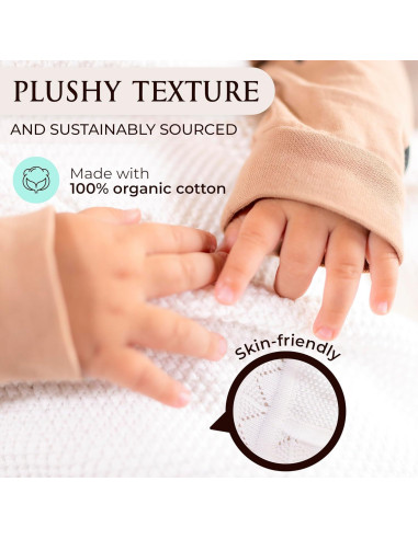 Manta Lovey Bordada para Bebé Tranquil Kiddo Algodón Orgánico