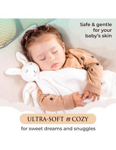 Manta Lovey Bordada para Bebé Tranquil Kiddo Algodón Orgánico