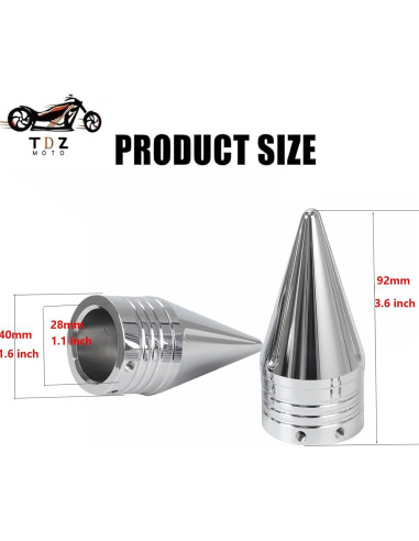 Cubiertas de tuerca de eje delantero TDZ Cromo 9.14 cm Harley
