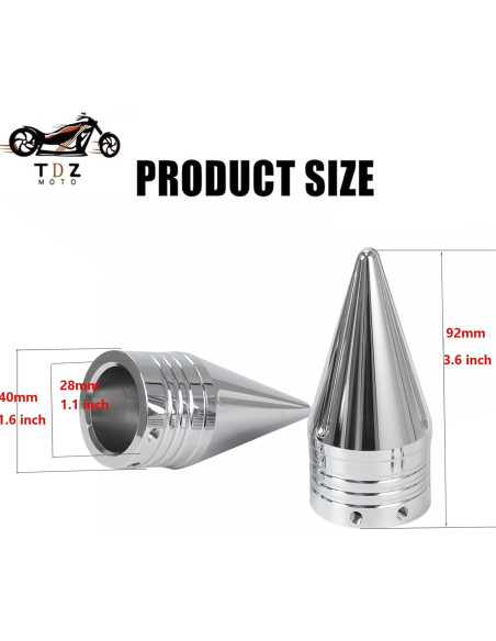 Cubiertas de tuerca de eje delantero TDZ Cromo 9.14 cm Harley