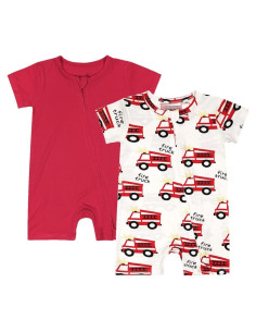 Pijamas de Viscosa de Bambú para Bebés 12-18 Meses Rojo