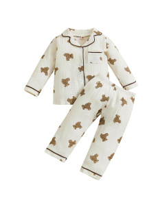 Pijamas de Halloween para Niños Fyclemt 2 Piezas Algodón Lino