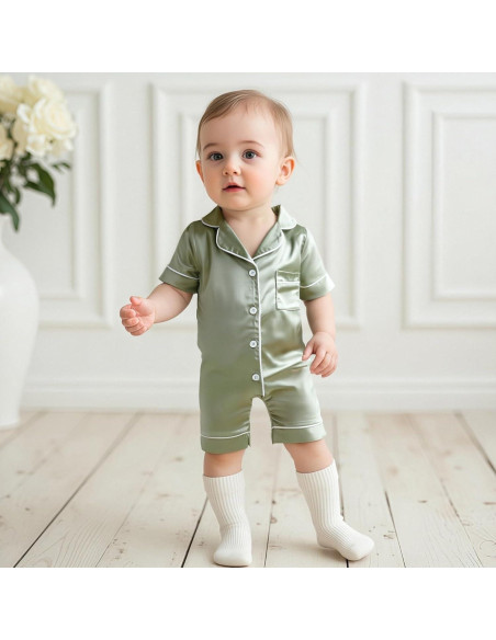 Pijamas de Seda Satinada Kuriozud para Niña 0-24 Meses
