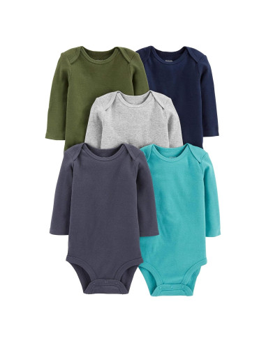 Mono de Manga Larga Unisex para Bebé Carter's - 5 Paquetes 18 Meses