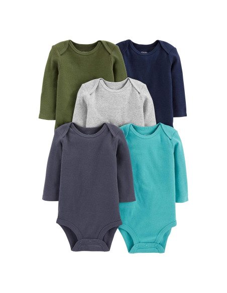 Mono de Manga Larga Unisex para Bebé Carter's - 5 Paquetes 18 Meses