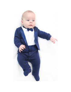 Traje de Gala para Bebé Niño Lilax con Pajarita Marino 3 Meses 2