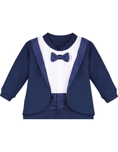 Traje de Gala para Bebé Niño Lilax con Pajarita Marino 3 Meses