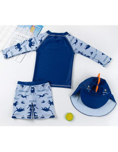 Conjunto de Traje de Baño 3 Piezas Niños UPF 50+ Tiburón 2