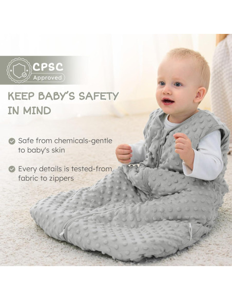 Saco de Sueño Forro Polar Bebés 12-18 Meses Gris