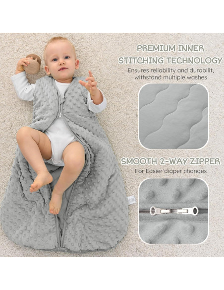 Saco de Sueño Forro Polar Bebés 12-18 Meses Gris