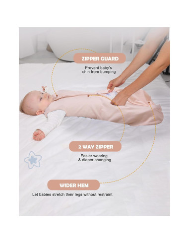 Saco de Sueño Bebé Lilian&Gema Unisex 0.5 TOG Mediano Rosa