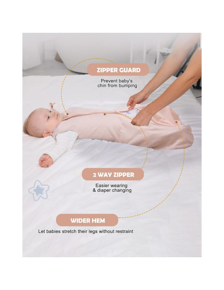 Saco de Sueño Bebé Lilian&Gema Unisex 0.5 TOG Mediano Rosa