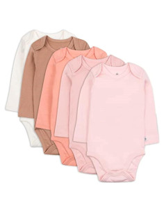 Bodies de Manga Larga HonestBaby 5 Piezas 100% Algodón Orgánico
