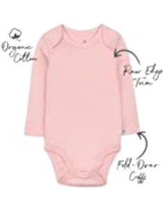 Bodies de Manga Larga HonestBaby 5 Piezas 100% Algodón Orgánico 2