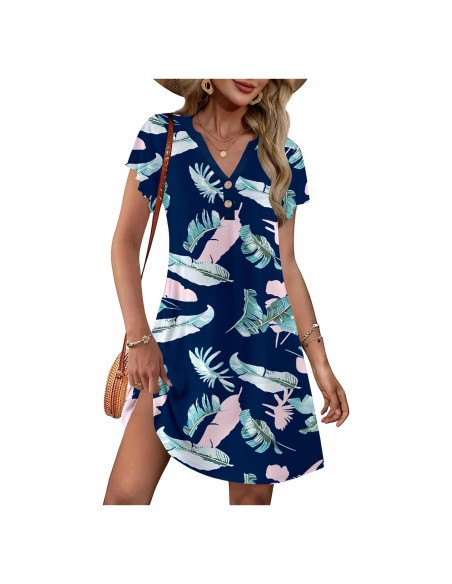 Camisón de Mujer Ekouaer Manga Corta Viscosa S-XXL