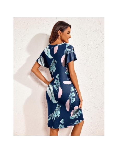 Camisón de Mujer Ekouaer Manga Corta Viscosa S-XXL