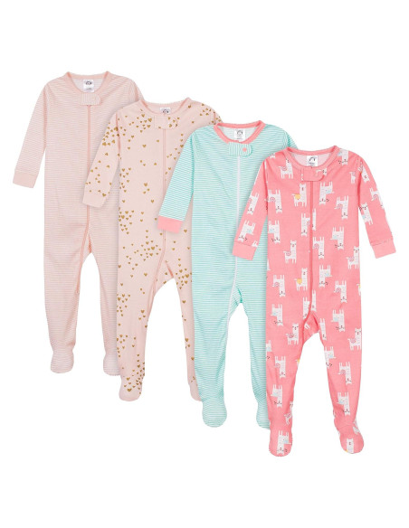 Pijamas con pies para niñas Gerber 24 meses paquete de 4