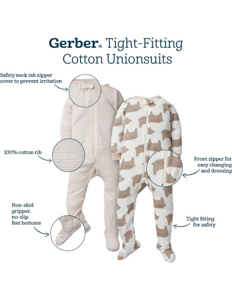 Pijamas con pies para niñas Gerber 24 meses paquete de 4