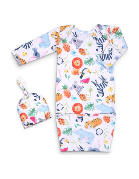 Vestido de Dormir para Bebé Niña MVUOCR Multicolor con Manoplas