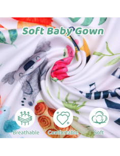 Vestido de Dormir para Bebé Niña MVUOCR Multicolor con Manoplas 2