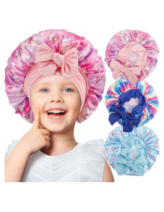 3 Gorras de Seda para Niñas - Gorro de Dormir Suave y Transpirable