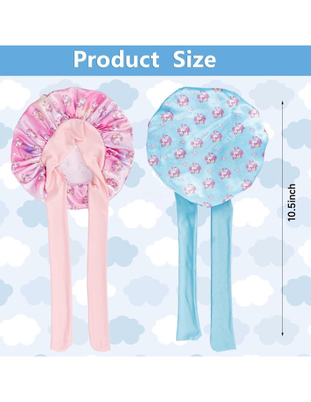 3 Gorras de Seda para Niñas - Gorro de Dormir Suave y Transpirable