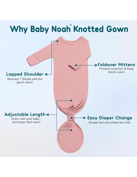 Conjunto de Sueño Ultra Suave Baby Noah 0-3M 2PK Niños